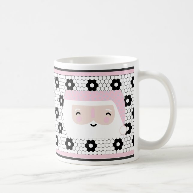 Cute Retro Rosa jul Kaffemugg (Höger)