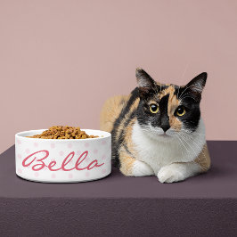 Cute Retro Rosa Polka dots Cat Kattunge Pet Namn m