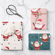 Cute Retro Santa Wrapping Pappra Lakan