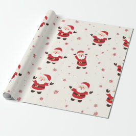 Cute Retro Santa Wrapping Pappra Lakan Presentpapper