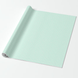 Cute Retro Sea Green Gingham Plaid pattern Presentpapper