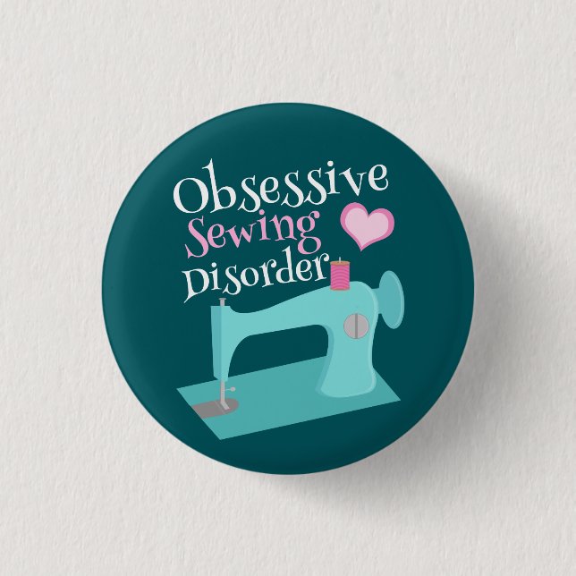 Cute Retro Seing Maskin Seamstress Knapp (Framsida)