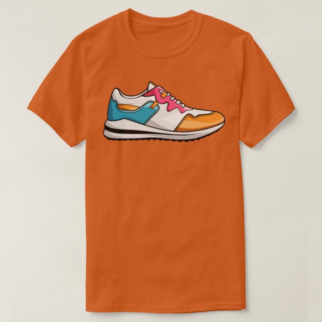 Cute Retro Sneaker med Coola Färg T Shirt (Design framsida)