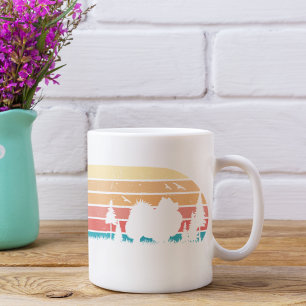Cute Retro Sol Vintage Pomeranian Hund Anpassade Kaffemugg
