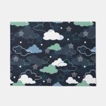 Cute Retro Starry Natten Himlar Mönster
