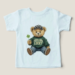 Cute Retro Teddy Bear Feeling Lucky St. Patrick's T Shirt