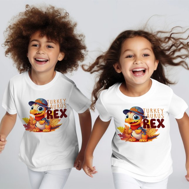 Cute Retro-Thanksgivingen "Turkey Taurus Rex" Kids T Shirt (Skapare uppladdad)