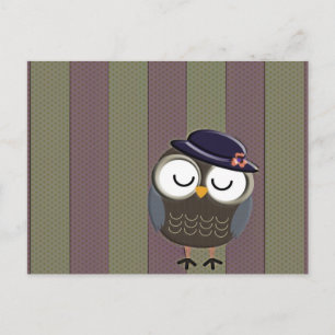 Cute Retro Uggla Vykort