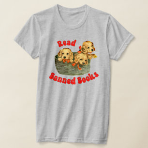 Cute Retro-valpar - Läs förbjuden Bokar T Shirt