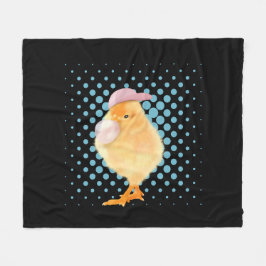Cute Retro Vibes Chick Bubblegum Black Fleecefilt