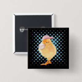 Cute Retro Vibes Chick Bubblegum Black Knapp