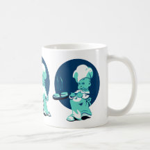 Cute Retro Vintage Blue Boy Chef Cook Baker