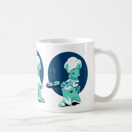 Cute Retro Vintage Blue Boy Chef Cook Baker Kaffemugg