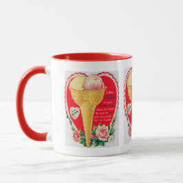 Cute retro vintage glass Valentine Mugg