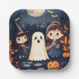 Cute Retro Vintage Halloween Kids Ghost Pumpkin