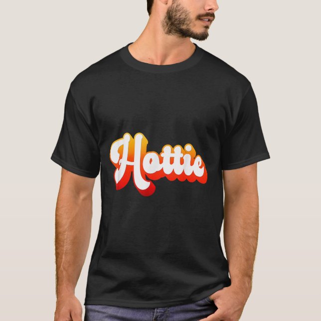 Cute Retro Vintage Hottie T Shirt (Framsida)