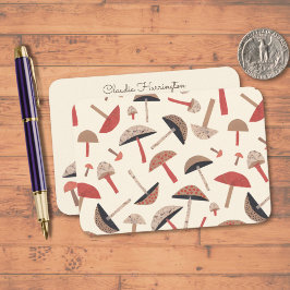 Cute Retro Vintage-Inspired Midhundssvamp Anteckningskort