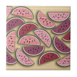 Cute Retro Watermelons Kakelplatta
