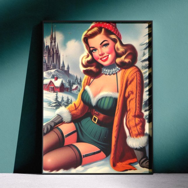 Cute Retro Winter Pin-up Poster (Skapare uppladdad)