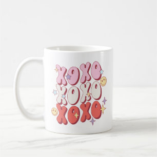 Cute Retro XOXO Alla hjärtans dag Kaffe Mugg