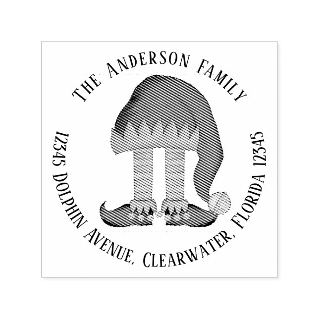 Cute Returadress Funny Elf Return-jul Självfärgande Stämpel (Design)