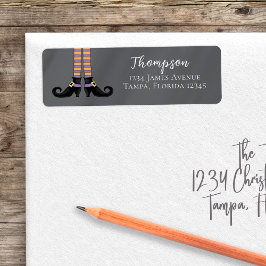 Cute Returadress Halloween Witch Anpassningsbar Etikett