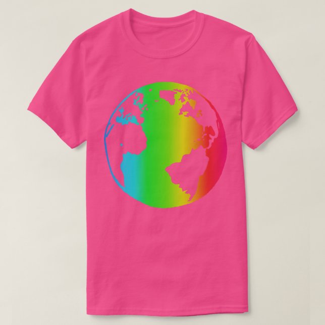 Cute RGB Lighting Globe T Shirt (Design framsida)