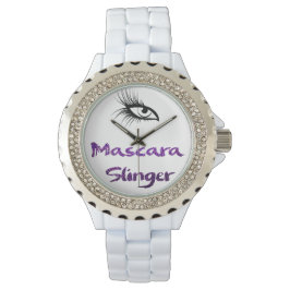 Cute Rhinestone Watch Mascara Slinger Armbandsur