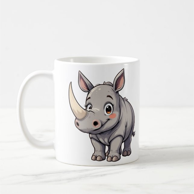 Cute Rhino Kaffemugg (Vänster)