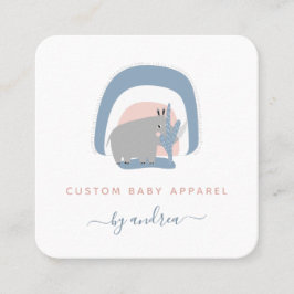 Cute Rhino Rainbow Baby Boutique Nanny Babywatch Fyrkantigt Visitkort