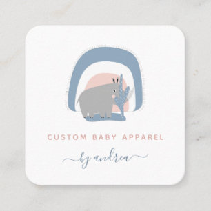 Cute Rhino Rainbow Baby Boutique Nanny Babywatch Fyrkantigt Visitkort