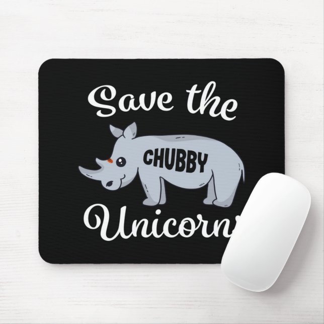 Cute Rhino Spara Knubbiget Unicorns Musmatta (Med mus)