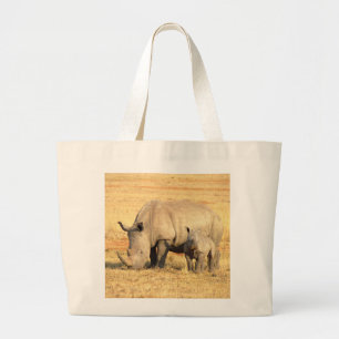 Cute rhinoceros i afrika jumbo tygkasse