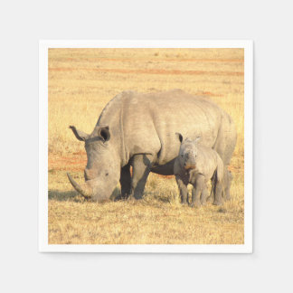 Cute rhinoceros i afrika pappersservett