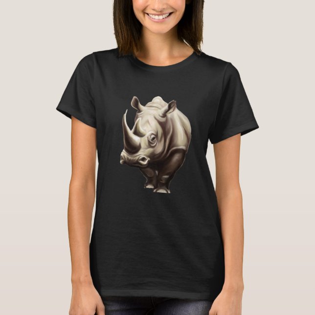 Cute Rhinoceros & Rhino 1 T Shirt (Framsida)