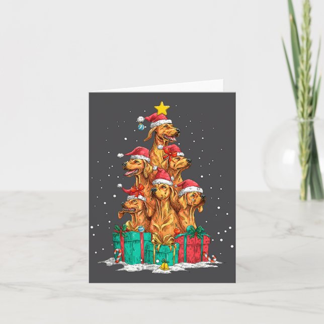 Cute Rhodesian Ridgeback Le Dog Christmas Tree Xma Kort (Framsida)