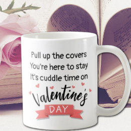 Cute Rhyming Valentine Day dikt med rosa hjärtan Kaffemugg