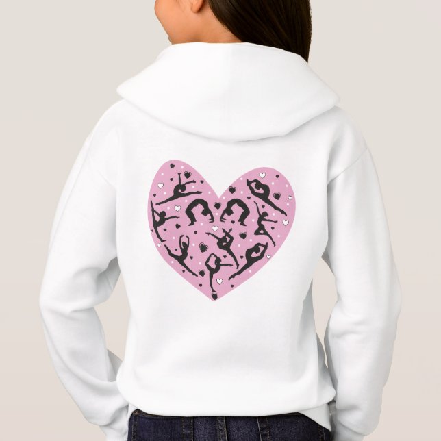Cute Rhythmic Gymnastics Heart Toddler Kids Hoodie T Shirt (Baksida)