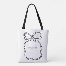 Cute Ribbon Doodle Personlig Maid of honor Gift Tygkasse