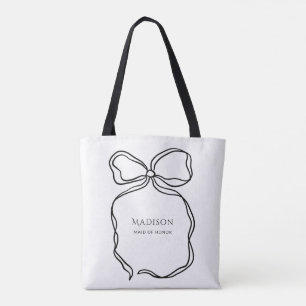 Cute Ribbon Doodle Personlig Maid of honor Gift Tygkasse