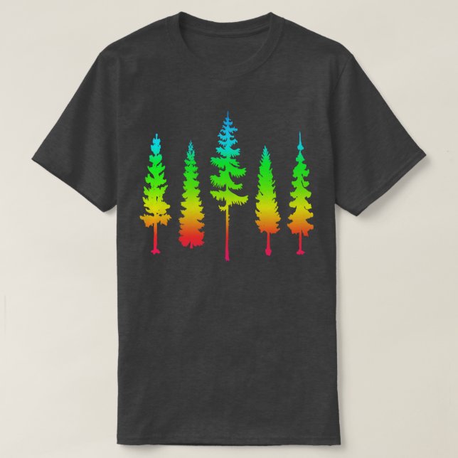Cute Rinbow träd T Shirt (Design framsida)