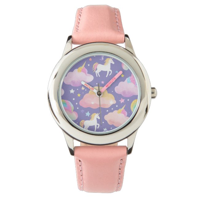 Cute Rinbow unicorn magic Girly-barn Armbandsur (Framsida)