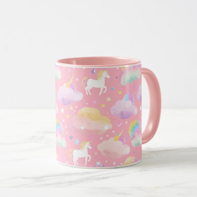 Cute Rinbow unicorn magic Girly-barn Mugg (Framsida höger)
