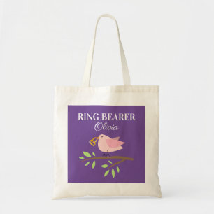 Cute ring-bärarfågel bröllop-toteväska för flicka tygkasse