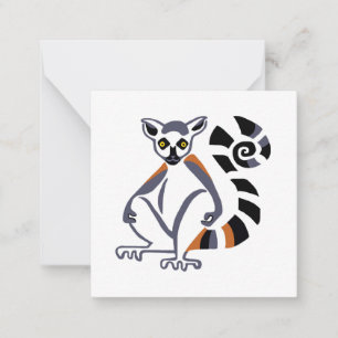 Cute Ring-stjärtad lemur - utrotningshotat djur - Anteckningskort