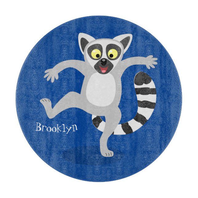 Cute ring svan lemur dans tecknad illustration (Framsidan)