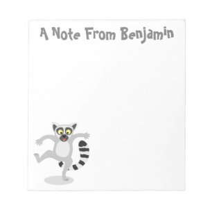 Cute ring svan lemur dans tecknad illustration anteckningsblock