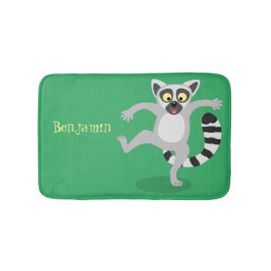 Cute ring svan lemur dans tecknad illustration badrumsmatta