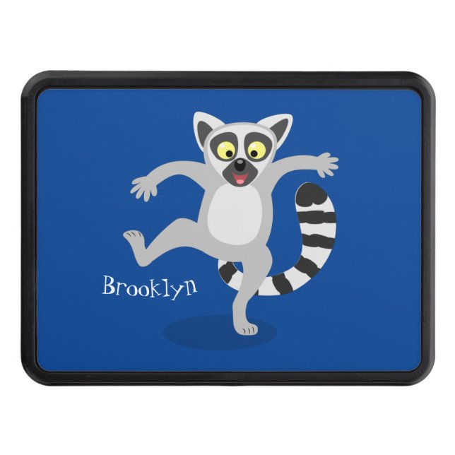 Cute ring svan lemur dans tecknad illustration dragkroksskydd (Framsidan)