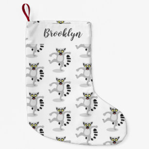 Cute ring svan lemur dans tecknad illustration liten julstrumpa